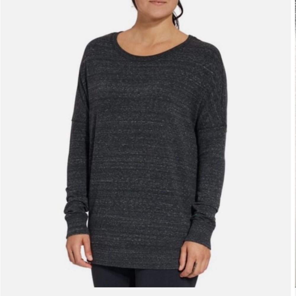 Calia grey 1x oversized sweatshirt zipper detail